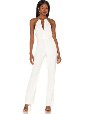 NBD Maika Jumpsuit in Ivory White Strapless Halter Bridal Wedding XXS